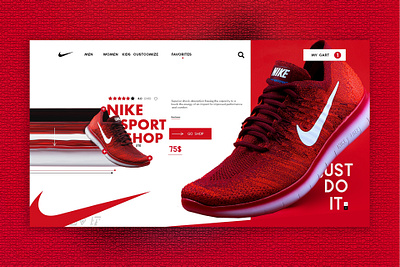 Nike design frontend home illustration typography ui uiux ux web website