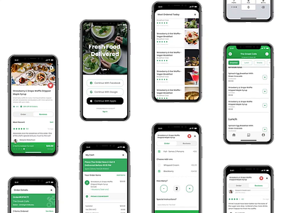 Fresh Food Delivery App UI KIT- [P2] animation app clean dark delivery app design ecommerce food app food app design interaction ios minimal motion ride sharing app trending trending ui ui ui kit uiux ux