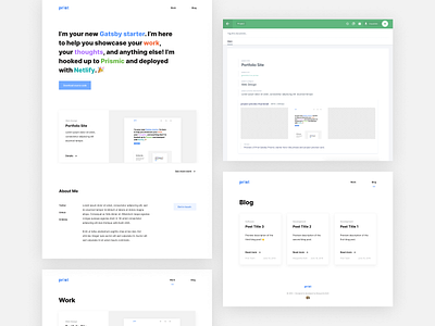 Gatsby & Prismic Starter | Prist blog cms design development gatsby netlify portfolio site prismic react typography web design