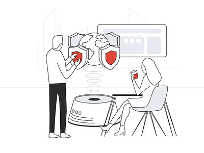 security illustration design discussion drinking illustration isometric isometric art management security ui web