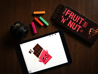 chocolate illustration chalk chocolate chocolate bar colours digitalart flatillustration ipadpro procreate