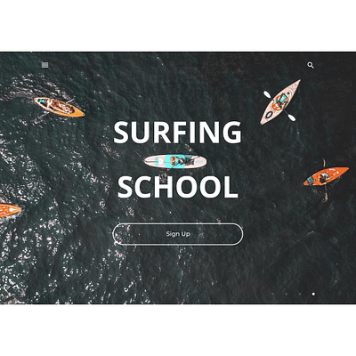 Second of 4 concepts about surfing school design landing landing page main page minimal surfing ui ux web website