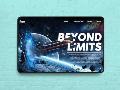 Space Travel : Self Project design landing page surrealism typography ux web website