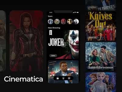 Cinema Ticket App app app design book booking booking app cinema concept design design app designer joker joker movie knives out mobile movie ui uiux user experience userinterface