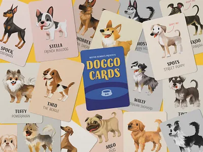 Doggo Cards cards dog illustration dog logo dogs game game art game design illustration