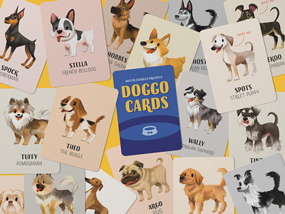 Doggo Cards cards dog illustration dog logo dogs game game art game design illustration