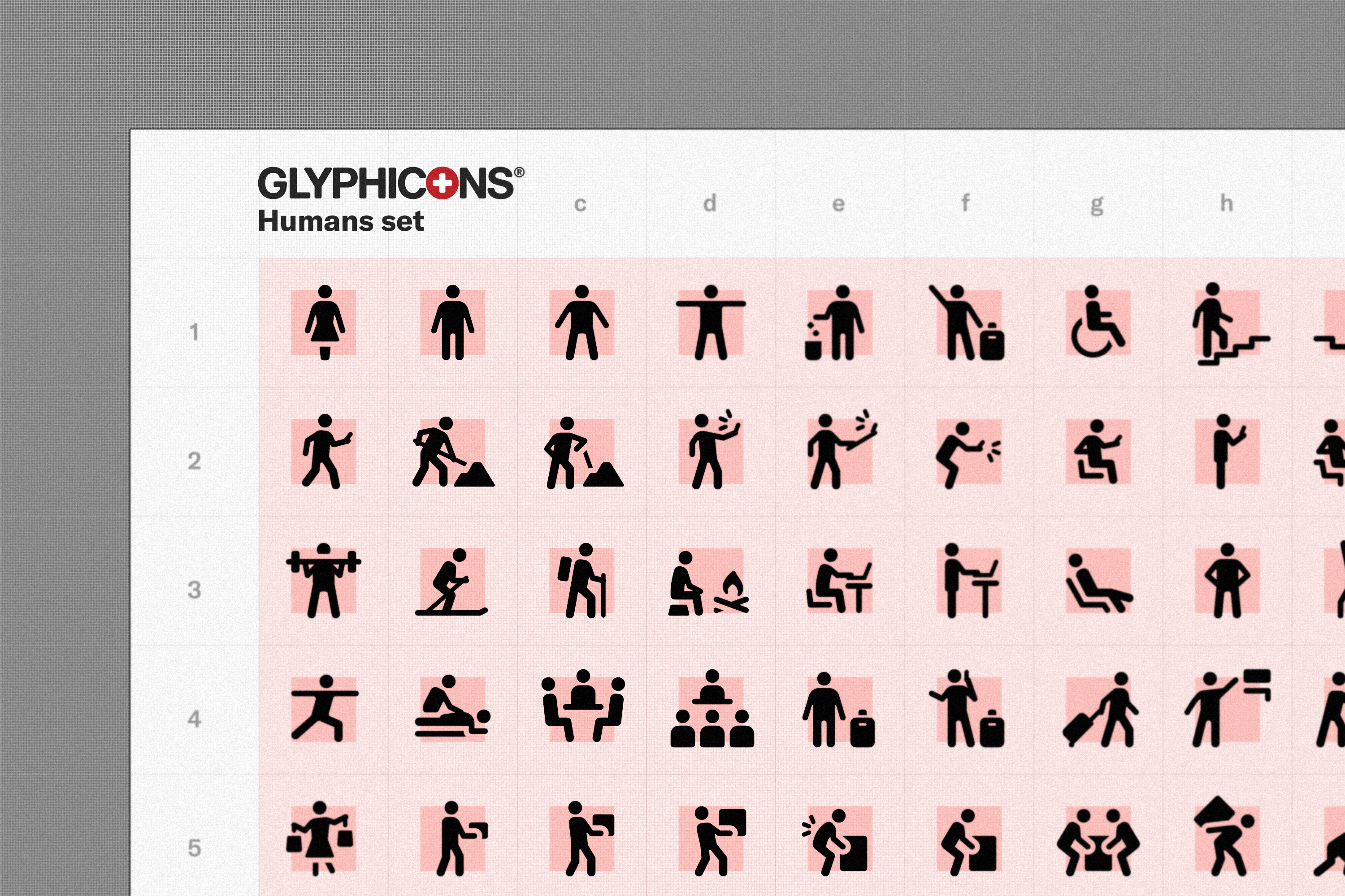 Example of GLYPHICONS Humans set