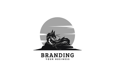 Dragon logo template abstract animal chinese creative danger devil dragon fire illustration legend logoidea logoinspiration mascot monster predators reptile snake strong tattoo vintage