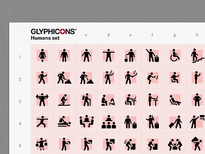 GLYPHICONS Humans set black icons iphone monochromatic pictograms signs silhouettes simple symbols