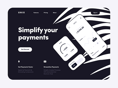 UNIX Landing Page app app design bank banking branding business clean design finance fintech illustration inspiration ios landing landing page mobile product design ui web web design