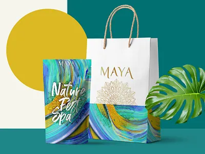 MAYA SPA BAG 3d adobe art artistic bag branding clean concept design illustration logo luxury brand tropical typography ui ux