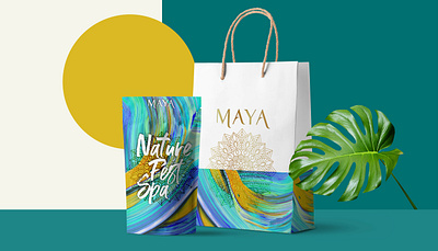 MAYA SPA BAG 3d adobe art artistic bag branding clean concept design illustration logo luxury brand tropical typography ui ux