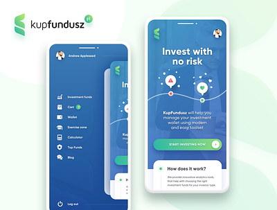 Kup Fundusz Fintech Mobile App app blue data design fintech fintech app gradient graph product design ui uiux ux webdesign website