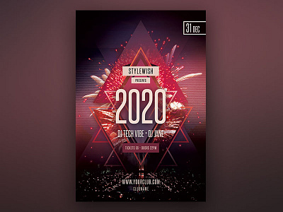 New Year Flyer abstract design download firework fireworks flyer graphic design graphicriver modern newyear newyears nye nye flyer photoshop poster psd template