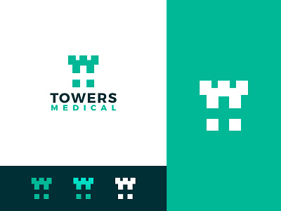 Towers Medical brand identity branding castle logo logo design medical medicine minimalist modern logo tower