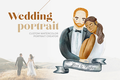 Custom Weatercolor Wedding Portrait Creator custom custom illustration customizable customize customize product customized illustration wedding wedding card wedding illustration wedding invitation wedding portait