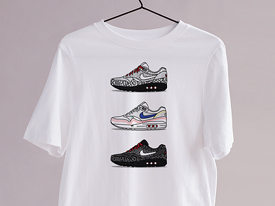 Le Maze - Kicks&Tees (Tee-shirt) airmax art branding colors flat french illustration illustrator maze nike pompidou sneakers tee shirt tokyo tshirt vector