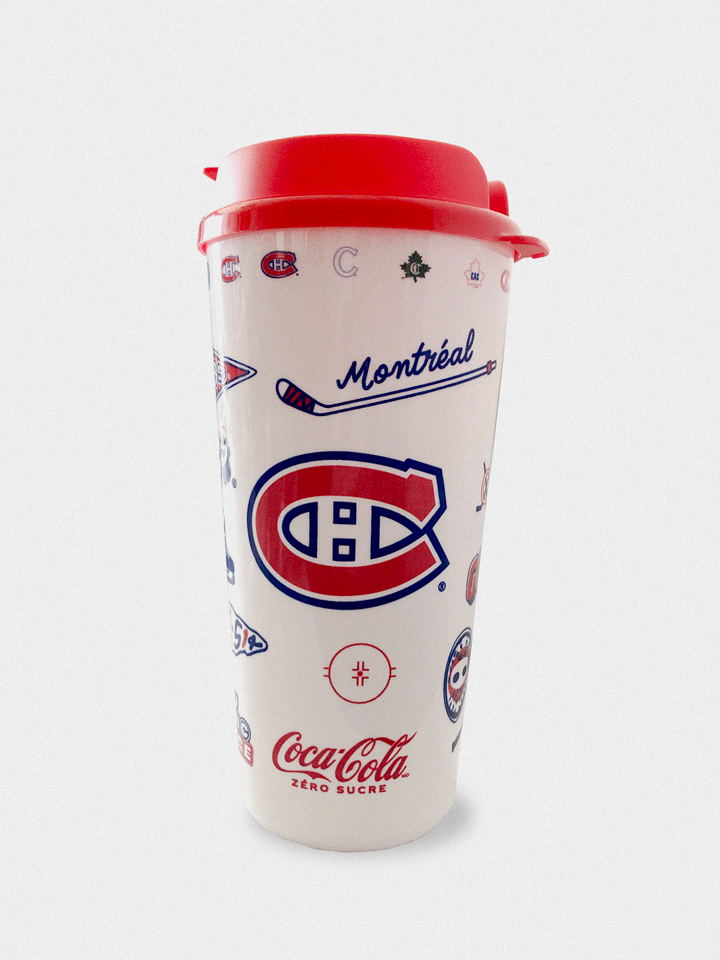 Montreal Habs 32 oz cup branding coca cola design food habs hockey illustration illustrator