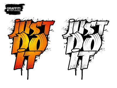 Graffiti-Inspired "Just Do It" Typography Design creative lettering graffiti graffititshirtdesign tshirt tshirtdesing