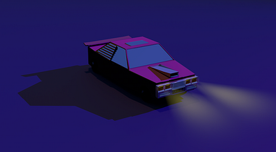 Car retrowave 3d car graphic design