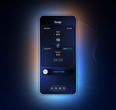 Cypto > Swipe, Swap done. android app banking bitcoin branding crypto eth finance fintech interaction design ios mobile product design ui ux web