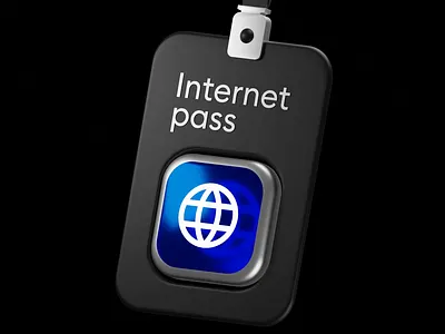 Your Internet pass 3d animation blender icon illustration internet motion graphics pass render