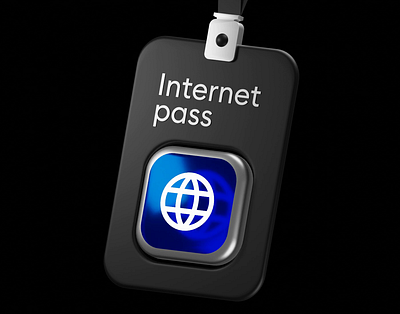 Your Internet pass 3d animation blender icon illustration internet motion graphics pass render