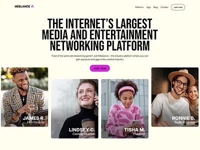 Networking Platform Redesign bright community creative entertainment friendly fun hero hero section media modern web design website design