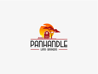 sunset farm logo farm house house logo logo sunset tree