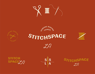 Stitchspace Logo Exploration art direction brand design branding branding agency branding concept california creative direction illustration logo logo concept logo design los angeles makers retro vintage