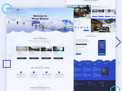 Mount Blanco homepage branding design flat illustration logo minimal mountain website ui webdesign website website design