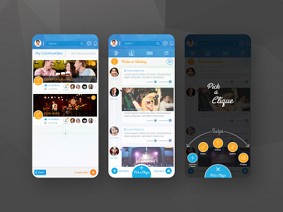 Modern social media platform chat expandable tab bar group mobile app modern social media share social media tab bar