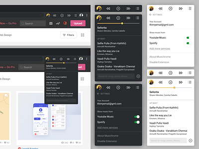 Musichrome - A chrome extension / concept music player browser chrome concept extension idea music music player product design ui ui design