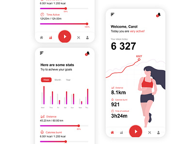 Daily UI #12 Fitness App app best design challenge daily ui design fit fitness fitness app ios minimal minimalist mobile ui ux ui design user interface ux