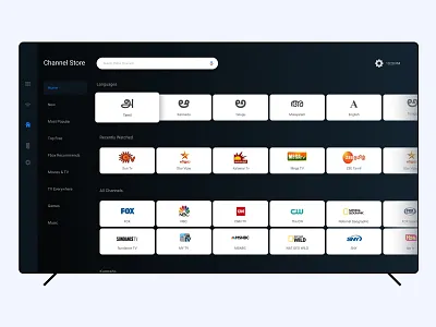 android tv channel guide design andriod tv branding channels creative design landing page mayilsamy tv app tv visual design user experience ux ux ideation