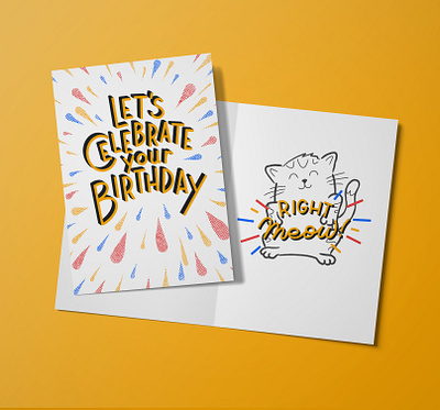 Speaking Feline birthday birthday card cat illustration lettering