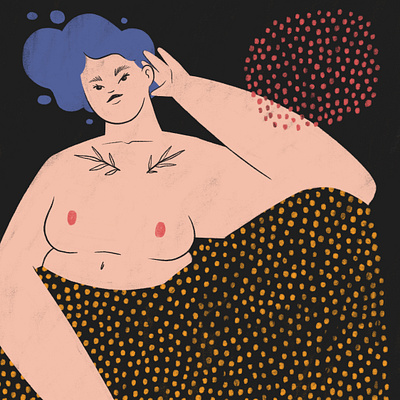 Polka Dots digital digital art digital illustration drawing fashion illustration photoshop polka dots procreate style tattoos texture woman