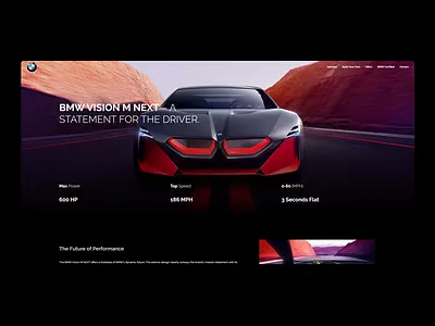 BMW VISION NEXT Homepage audi automotive bmw branding car concept design homepage landing mercedes prior ui uiux web web design website