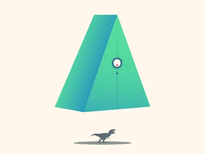 Third contact colors design dinosaur flat illustration rex