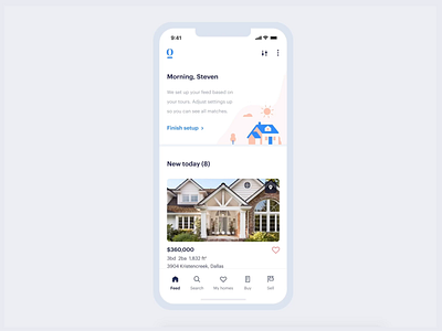 Feed Setup | Check Figma Prototype | Opendoor app buttons cards drawer figma house illustration interaction ios mobile mobile app modal motion opendoor product product design real estate ui ux