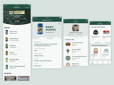 Brewery App app design interface mobile ui ux