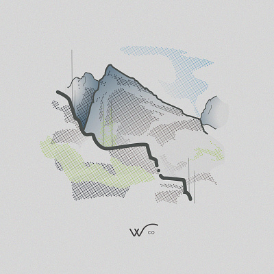 Alpine Circuit Steps - Yukness Ledges brand canadian rockies connect the dots creative direction crfg design hike identity illustration landscape maps maps matter myth print thewayfindercompany wco art dept yoho national park yukness ledges