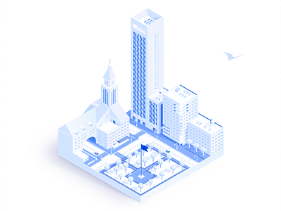 Isometric town adobe illustrator architecture art blue city design geometric graphic design illustration isometric low poly minimalism perspective sketch town urban vector web web design white