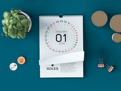 Calendar 2019 Creative Design 2019 brand calendar calendar 2019 creative design illustration minimalism portfolio typography vector watch