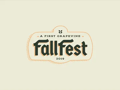 Fall Festival badge blackletter fall colors fall festival german orange typography