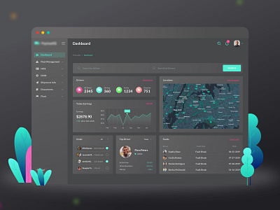 Dashboard Design dark dark mode dark ui dashboad dashboard design dashboard ui track track management tracking app