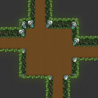 Jungle theme dungeon tileset for a top-down RPG game. dungeon game game art game artist jungle rpg seamless top down