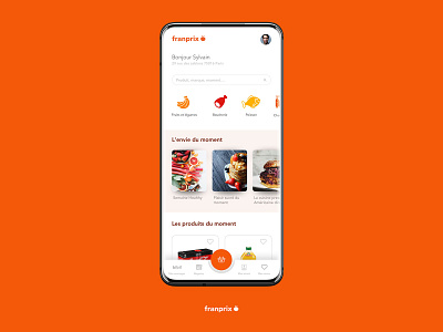 Franprix e-commerce app concept aab android app art direction commerce ecommerce food market mobile mobile app mockup shop shopping ui uidesign