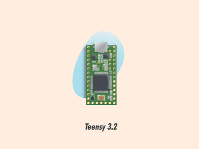 Teensy 3 2 circuit board illustration illustrator