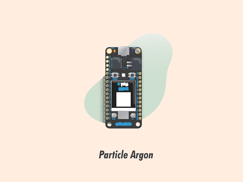 Particle Argon circuit board illustration illustrator